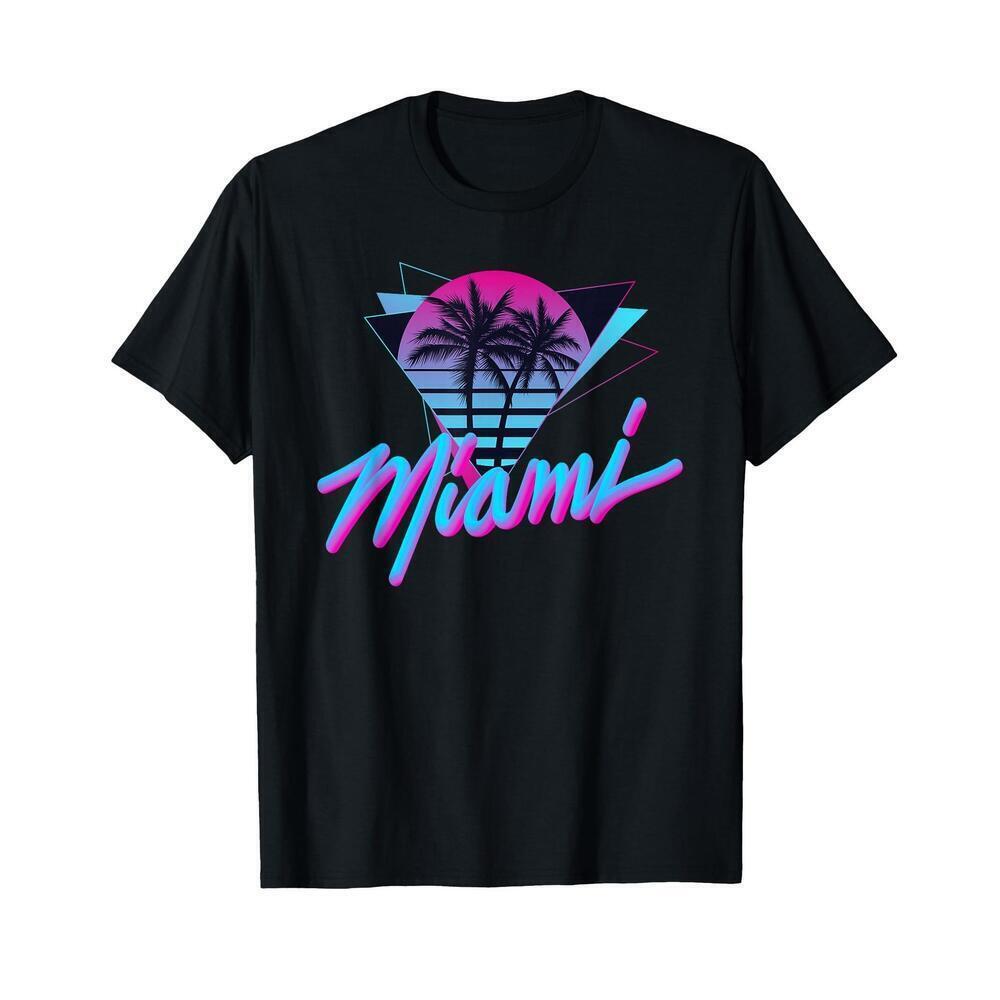 Miami Palm Trees Vaporwave Retro Graphic Unisex T-Shirt